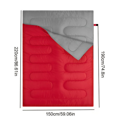 Super Warm Camping Sleeping Bag And Hood, Super Fiber Fabric, Ideal For Outdoor Camping, Camping Accessories, Lightweight Survival Sleeping Bag, Portable Sleeping Bag Suitable For All Seasons, Hiking, Outdoor Activities-Zipper Closure, Double Person