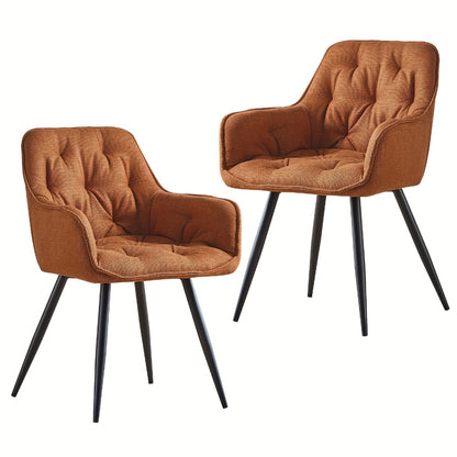 Velvet Padded Dining Chair with Metal Legs & Armrest - Upholstered Tub Chair for Kitchen, Living Room, Bedroom & Office, 15 Colours, UK Stock