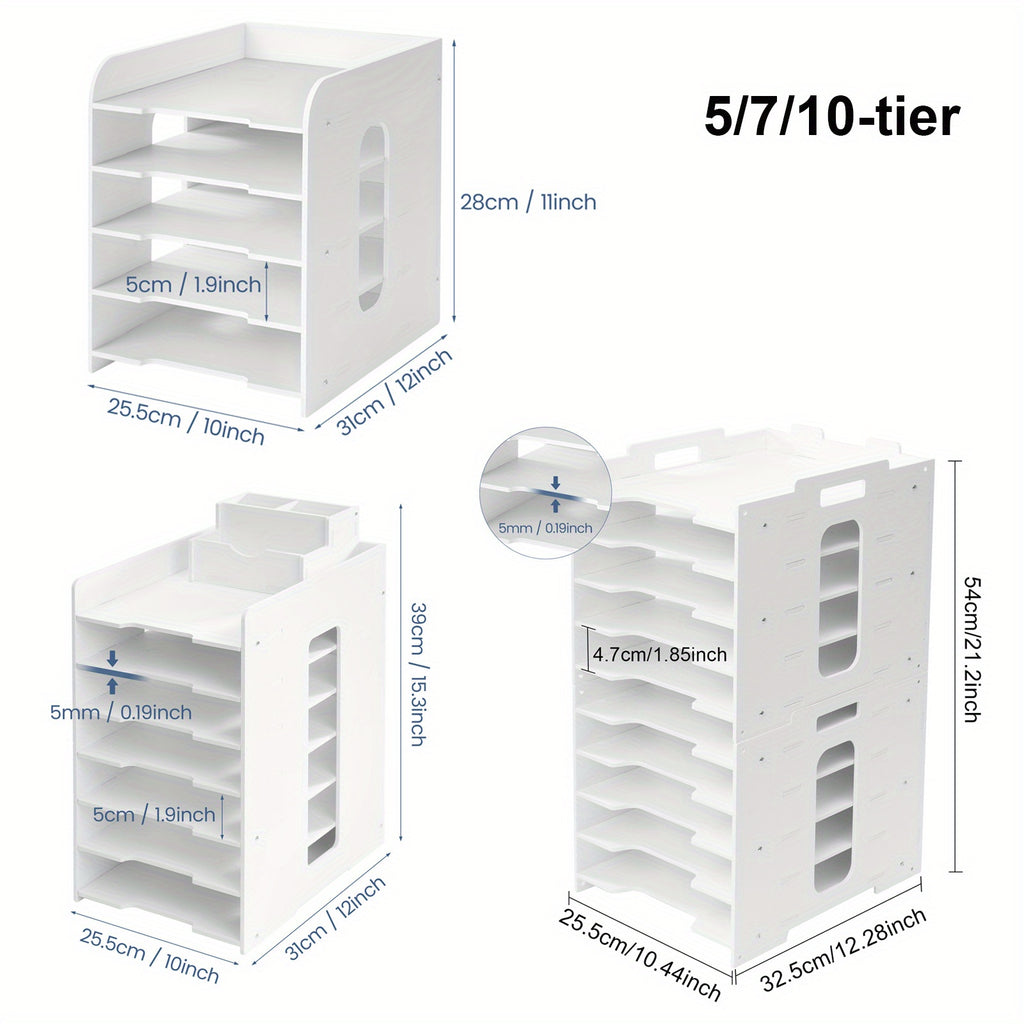 File Organiser with Desktop A4 Document Sorter 5-Tier or - product gallery image 5