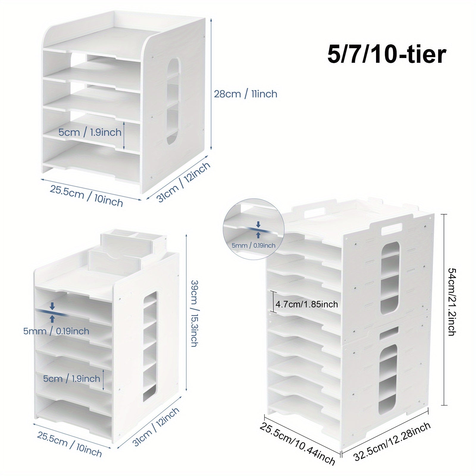 File Organiser with Desktop A4 Document Sorter 5-Tier or - product gallery image 5