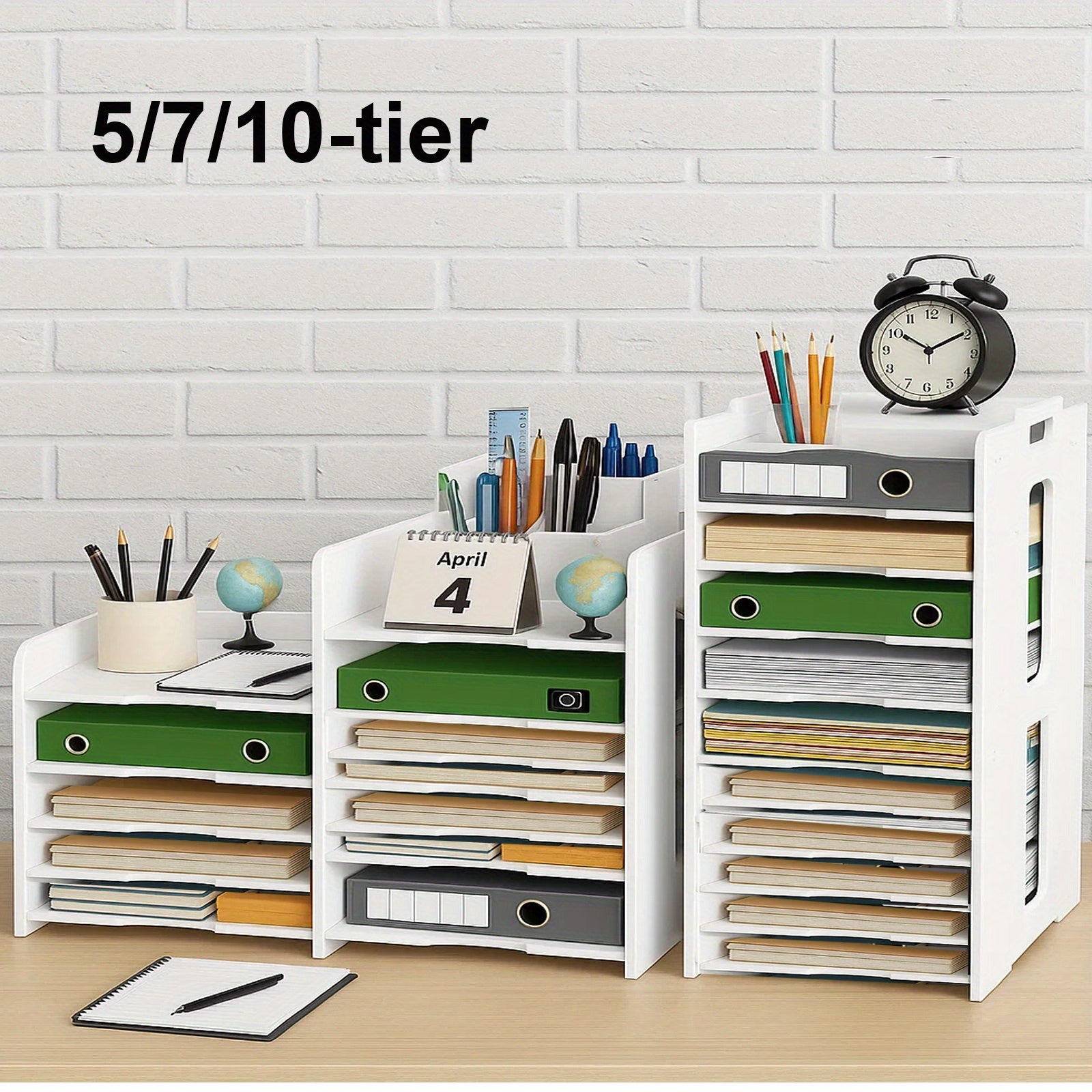 File Organiser with Desktop A4 Document Sorter 5-Tier or