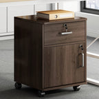 Filing Cabinet with Space-Saving, Pull-Out, Wheels