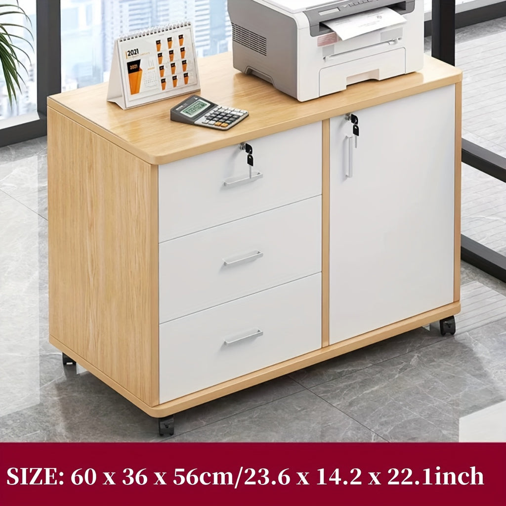 Filing Cabinet with Space-Saving, Wheels, Lockable - product gallery image 3