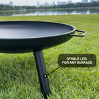 Fire Pits & Outdoor Heater with 60cm, Wood, Pit Bowl Garden Patio Steel Wood - product gallery image 6