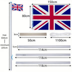 Flag Pole with Adjustable Height, 6.5m, 650cm, Metal, UK - product gallery image 4