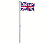 Flag Pole with Adjustable Height, 6.5m, 650cm, Metal, UK