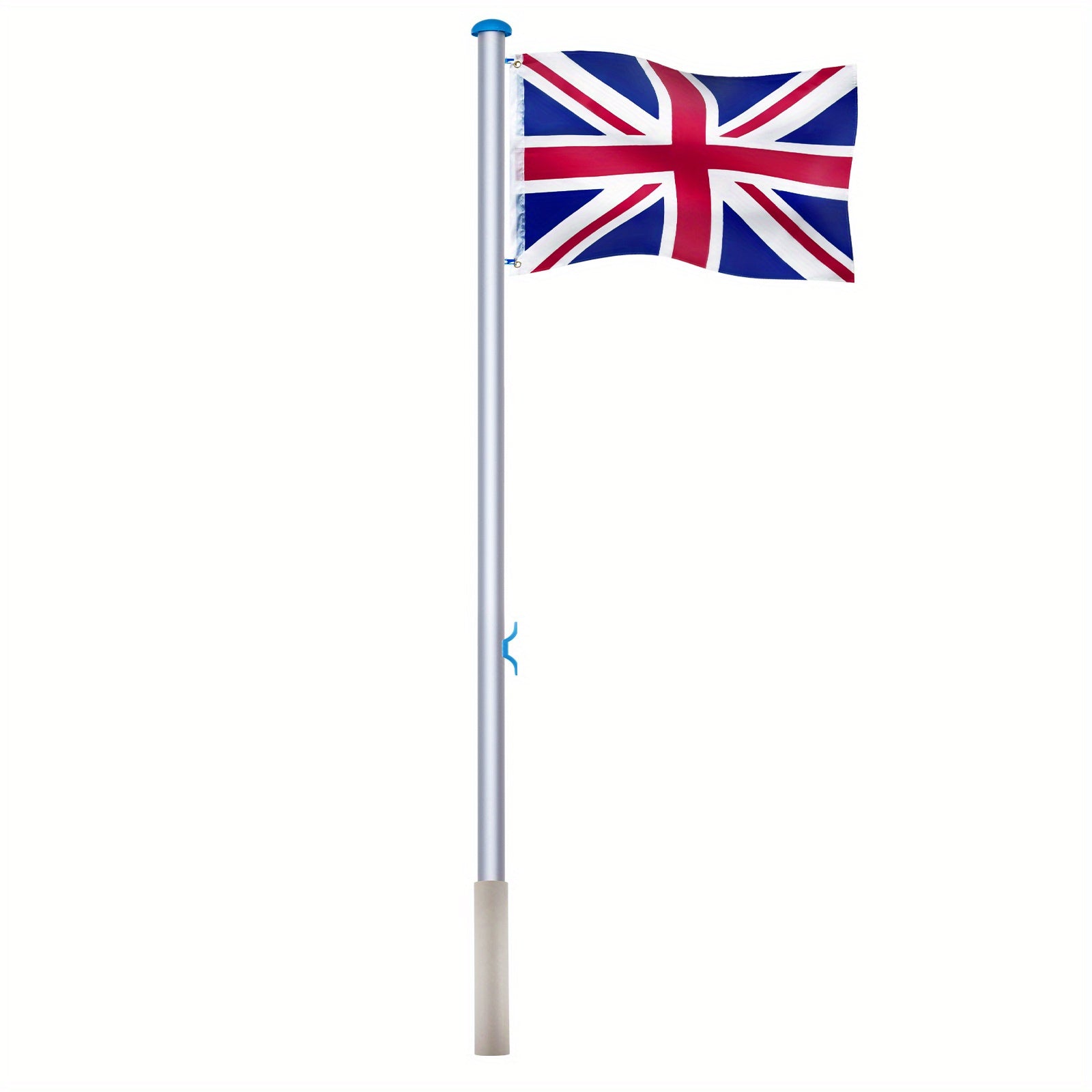 Flag Pole with Adjustable Height, 6.5m, 650cm, Metal, UK