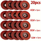 Flap Discs Mixed Grits 40/60/80/120 Flap with 11.43cm, Metal