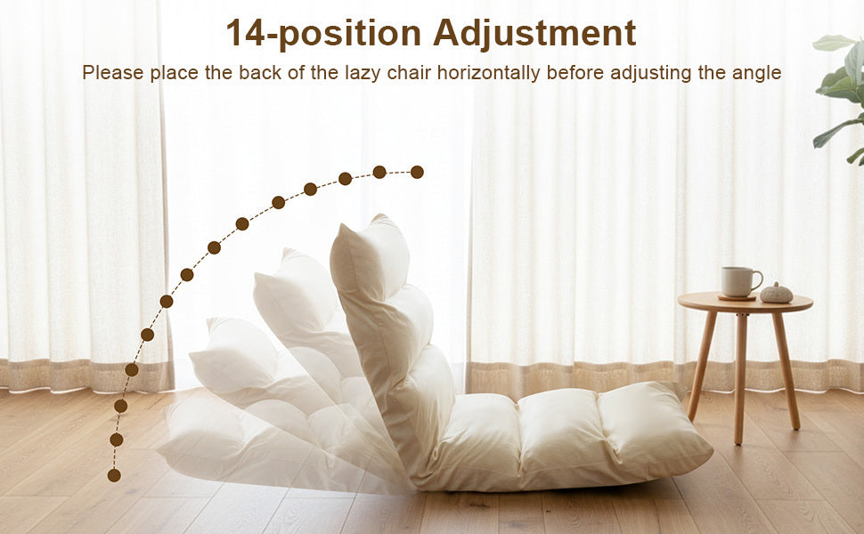 Floor Chair with Foldable, Metal, Back Support 14-Position Adjustable Reclining - product gallery image 13