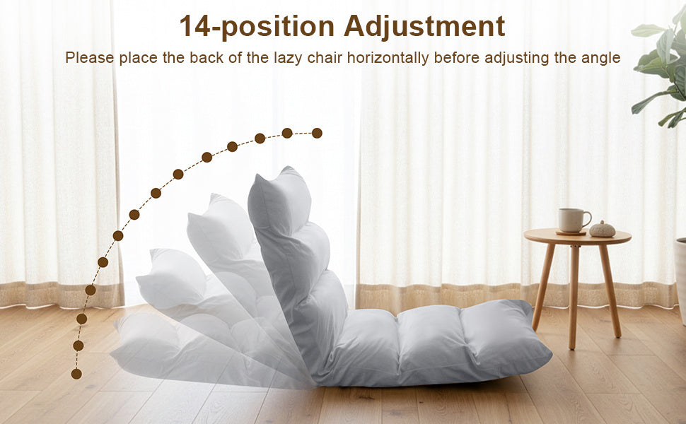 Floor Chair with Foldable, Metal, Back Support 14-Position Adjustable Reclining - product gallery image 18
