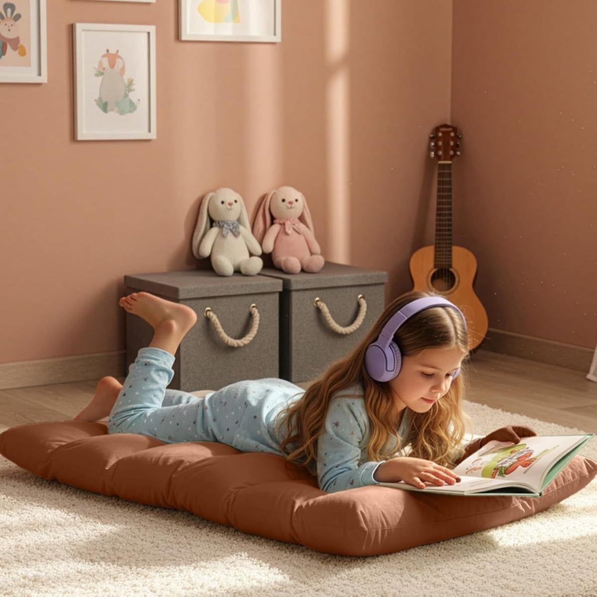 Floor Chair with Foldable, Metal, Back Support 14-Position Adjustable Reclining - product gallery image 2