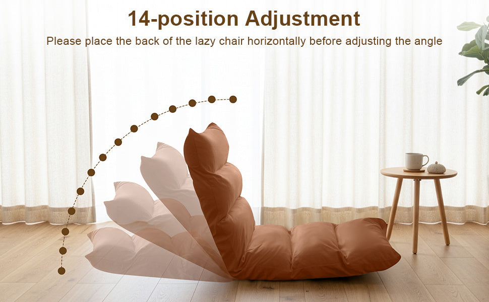 Floor Chair with Foldable, Metal, Back Support 14-Position Adjustable Reclining - product gallery image 23