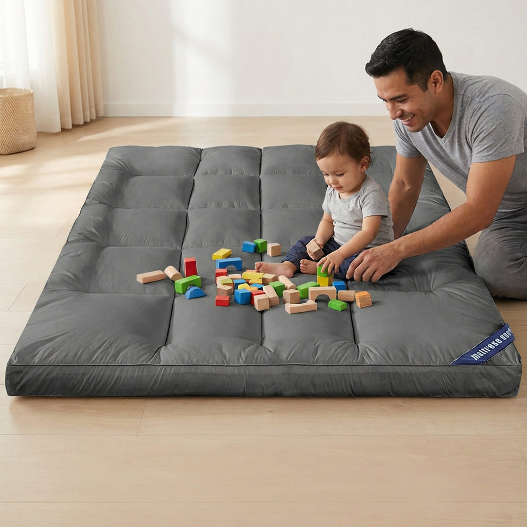 Floor Mattress with Space-Saving, Foldable, Wheels - product gallery image 6