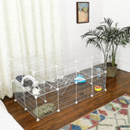 Floor Metal Pet Playpen with Non-Slip, 71 cm, 2-Floor Grid Panels, Customisable Cage - product gallery image 4