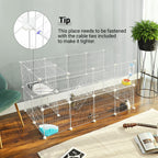 Floor Metal Pet Playpen with Non-Slip, 71 cm, 2-Floor Grid Panels, Customisable Cage - product gallery image 5