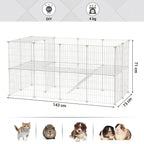 Floor Metal Pet Playpen with Non-Slip, 71 cm, 2-Floor Grid Panels, Customisable Cage - product gallery image 7