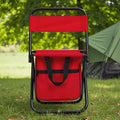 Foldable Camping Stool with Small or Large Fishing Seat - Red, Large option