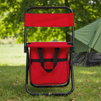 Foldable Camping Stool with Small or Large Fishing Seat - Red, Large option