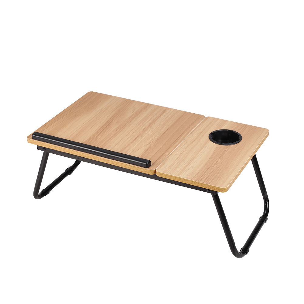 Foldable Folding Laptop Table with Non-Slip, Metal, 5cm, Light Walnut - product gallery image 6