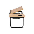 Foldable Folding Laptop Table with Non-Slip, Metal, 5cm, Light Walnut - product gallery image 7