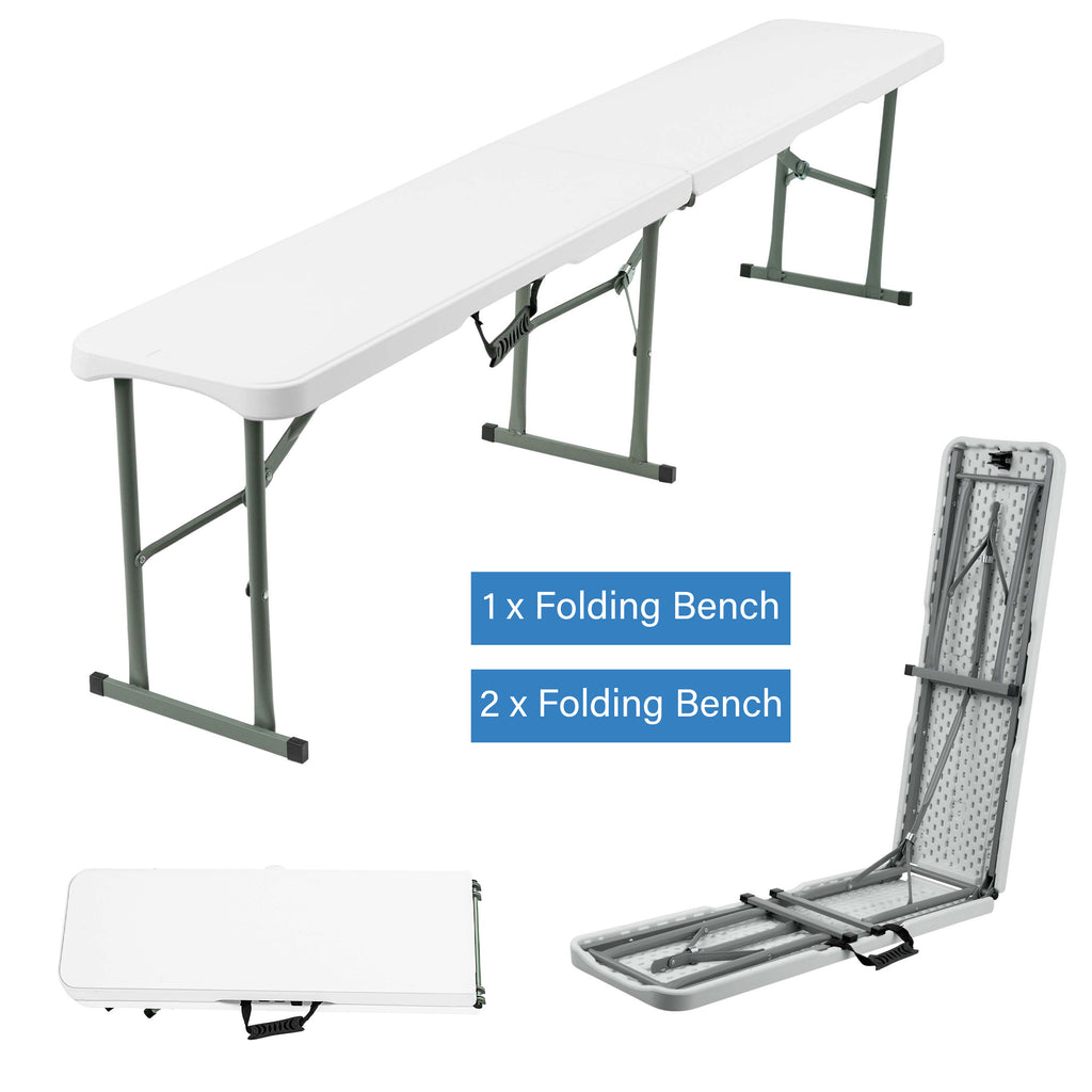 Folding Bench with Foldable, 6ft, 500kg, Plastic for gardens and patios - product gallery image 7