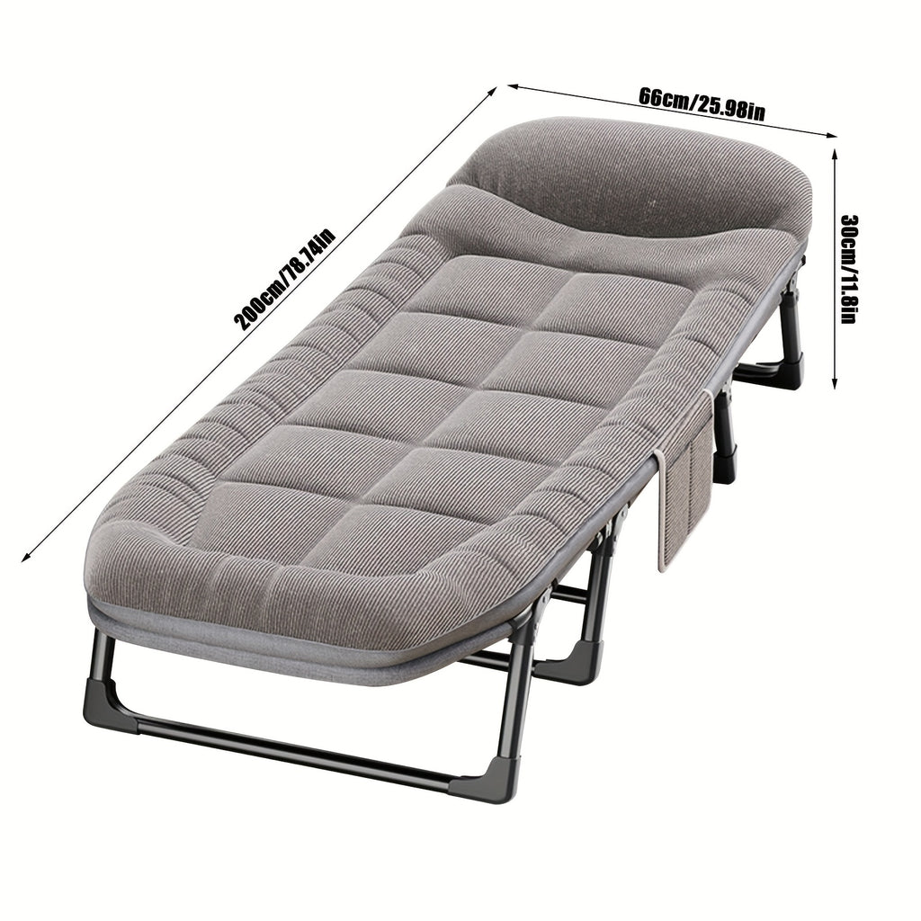 Folding Camping Bed with Foldable, 300kg, 190cm for home offices - Grey, 200x66cm option