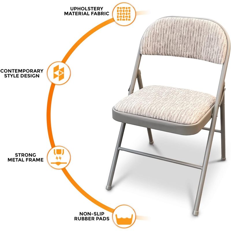 Folding Chair with Foldable, 1, Fabric Padded Heavy Duty Steel Frame - product gallery image 11