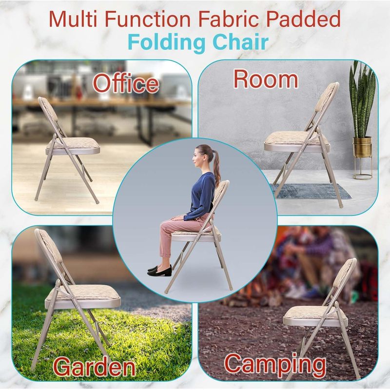 Folding Chair with Foldable, 1, Fabric Padded Heavy Duty Steel Frame - product gallery image 12