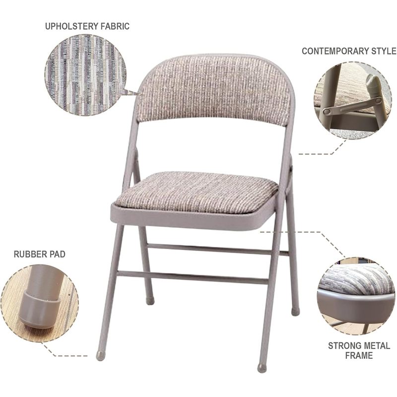 Folding Chair with Foldable, 1, Fabric Padded Heavy Duty Steel Frame - product gallery image 4