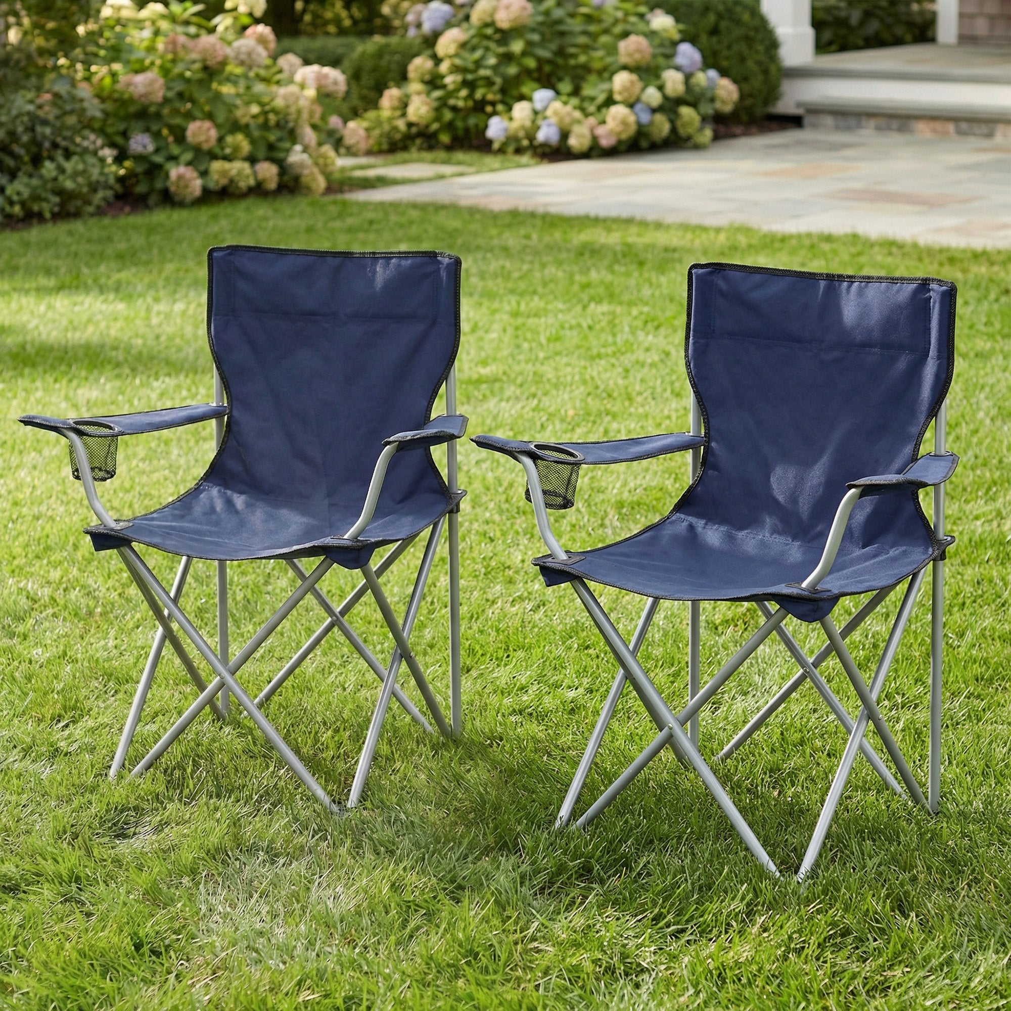 Folding Chair with Foldable, 120kg, Outdoor Chairs of Cup Holder Armrests - product gallery image 16