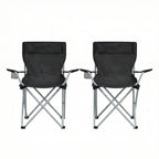 Folding Chair with Foldable, 120kg, Outdoor Chairs of Cup Holder Armrests - product gallery image 2