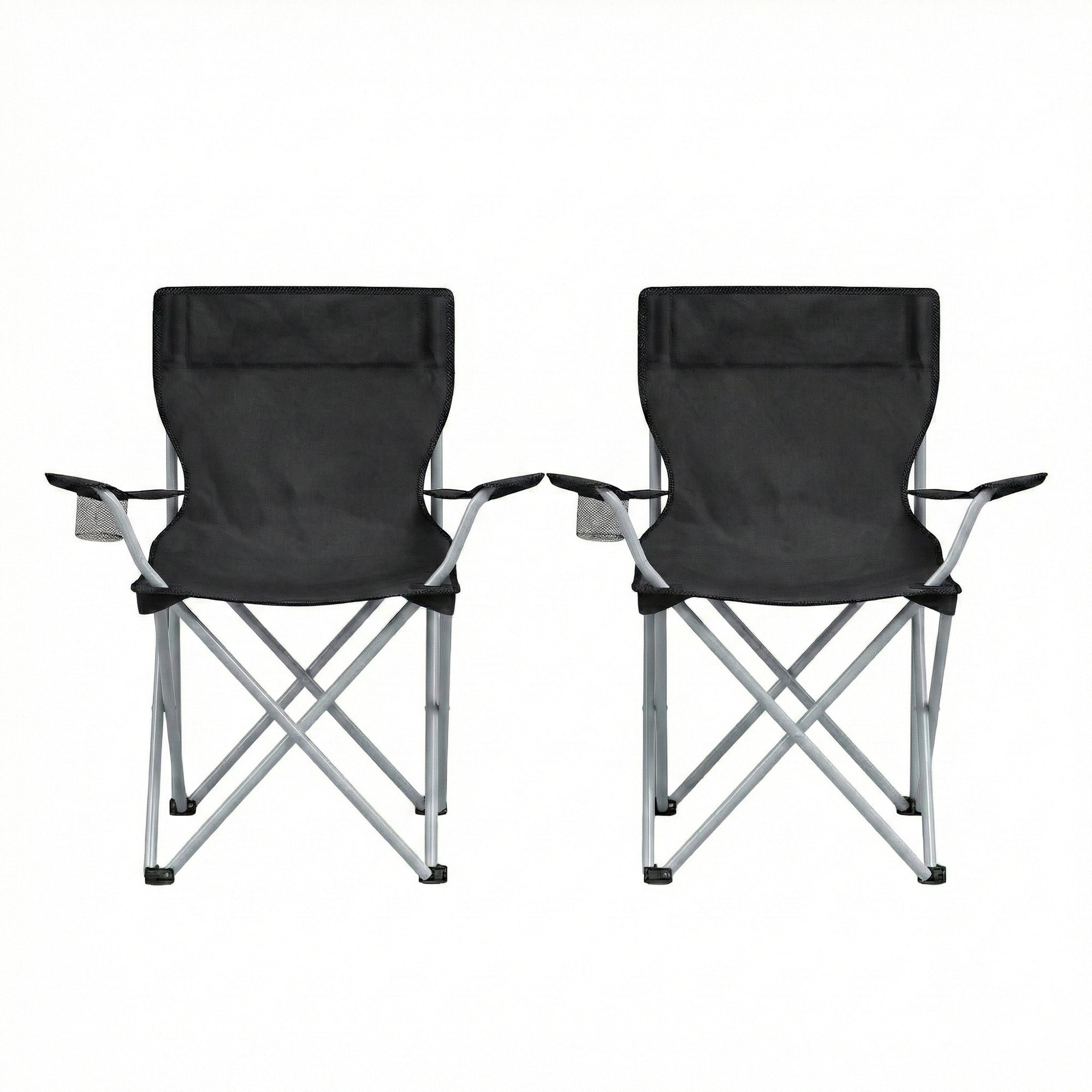 Folding Chair with Foldable, 120kg, Outdoor Chairs of Cup Holder Armrests - product gallery image 2