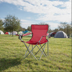 Folding Chair with Foldable, 120kg, Outdoor Chairs of Cup Holder Armrests