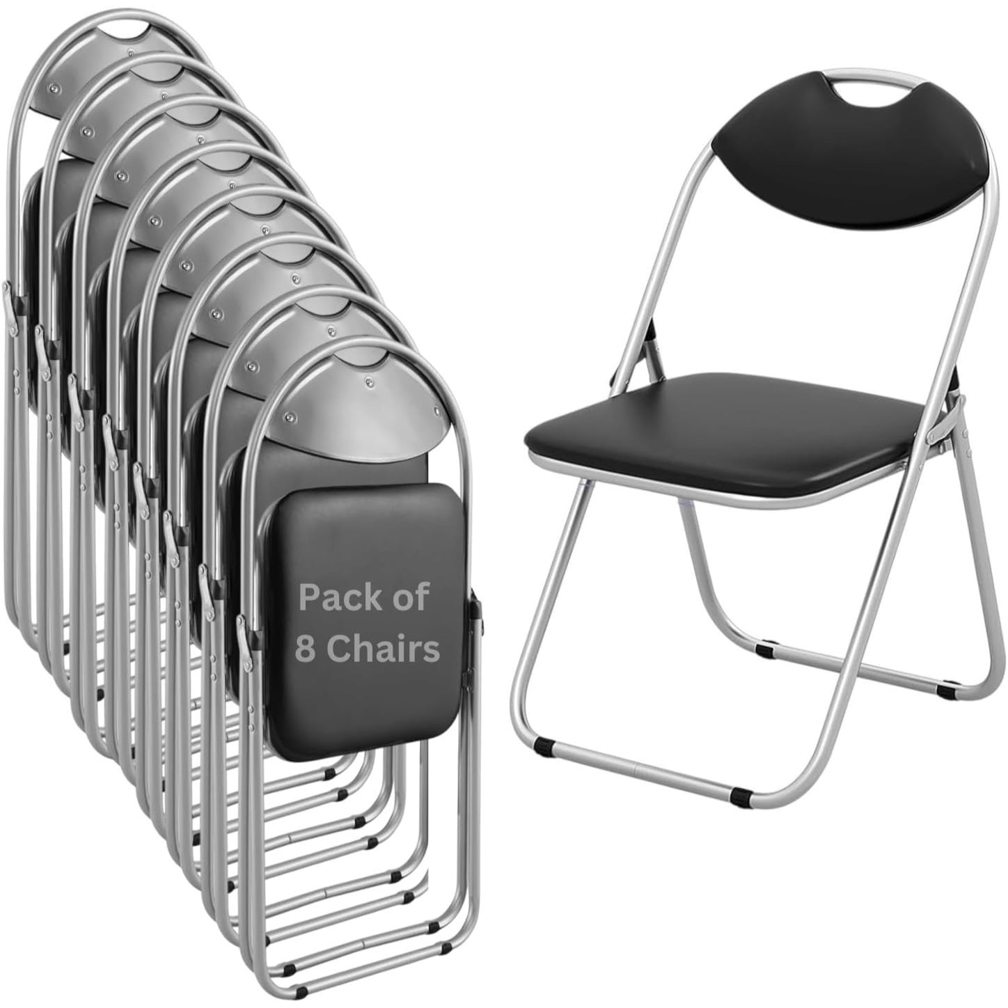 Folding Chair with Foldable, Non-Slip, 110kg, Wood - 8 Chairs option