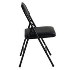 Folding Chair with Space-Saving, Foldable, Metal, of Chairs Faux Leather Padded Seat - product gallery image 3