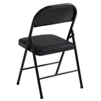 Folding Chair with Space-Saving, Foldable, Metal, of Chairs Faux Leather Padded Seat - product gallery image 4