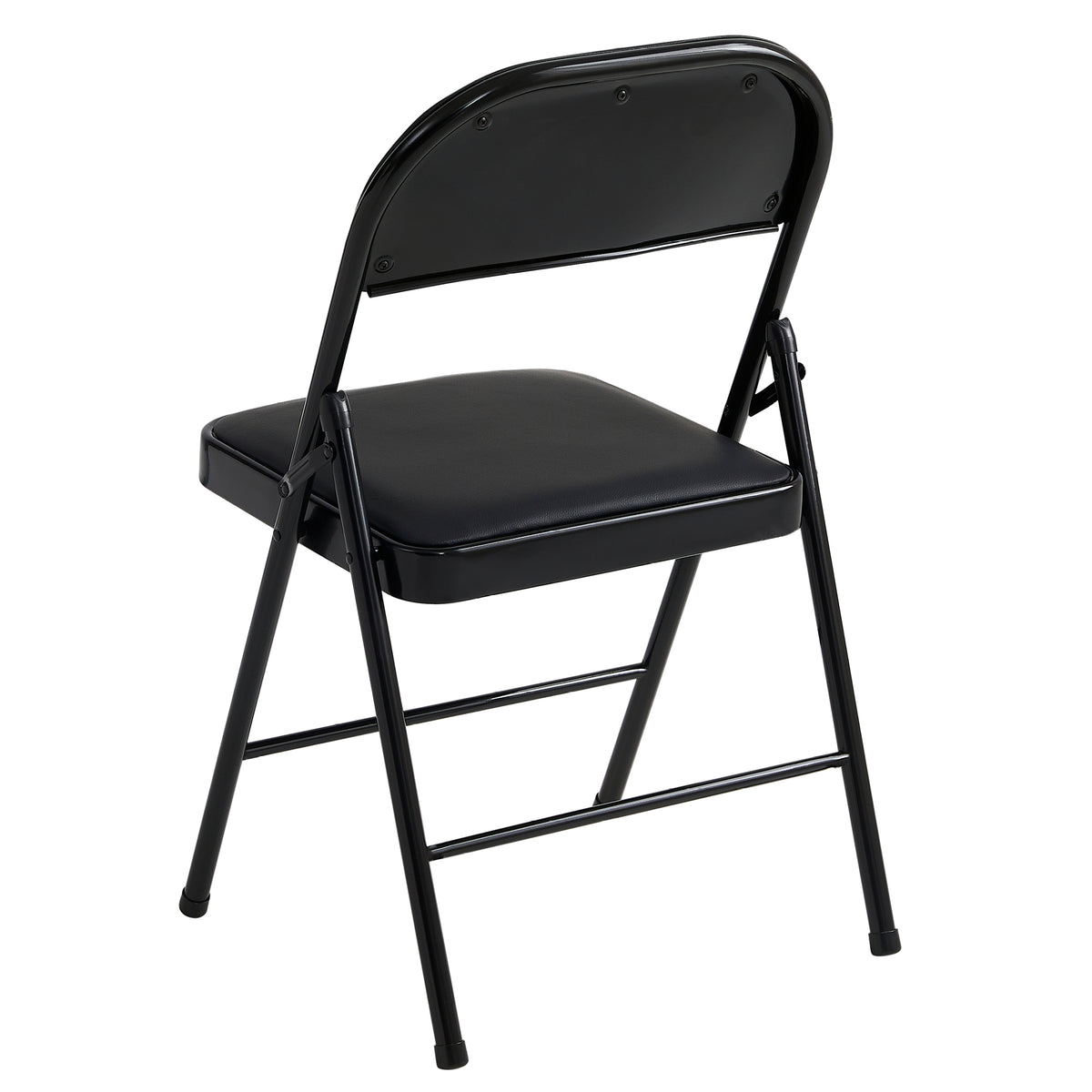 Folding Chair with Space-Saving, Foldable, Metal, of Chairs Faux Leather Padded Seat - product gallery image 4