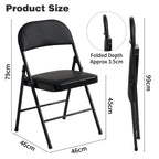 Folding Chair with Space-Saving, Foldable, Metal, of Chairs Faux Leather Padded Seat - product gallery image 6