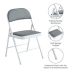 Folding Chair with Space-Saving, Foldable, Metal, of Chairs Faux Leather Padded Seat - product gallery image 8