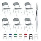 Folding Chair with Space-Saving, Foldable, Metal, of Chairs Faux Leather Padded Seat - Grey option
