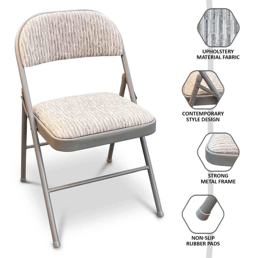 Folding Chair with Space-Saving, Foldable, of Fabric Padded Chairs Heavy Duty - product gallery image 2