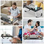 Folding Laptop Table with Foldable, 60cm, Wood, Lap Desk Storage Drawer, Cup Holder - product gallery image 22
