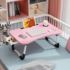 Folding Laptop Table with Foldable, 60cm, Wood, Lap Desk Storage Drawer, Cup Holder - product gallery image 25