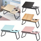 Folding Laptop Table with Foldable, 73cm, Wood, Desk Cup Holder Tilting Top - product gallery image 13