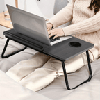 Folding Laptop Table with Foldable, 73cm, Wood, Desk Cup Holder Tilting Top - product gallery image 15