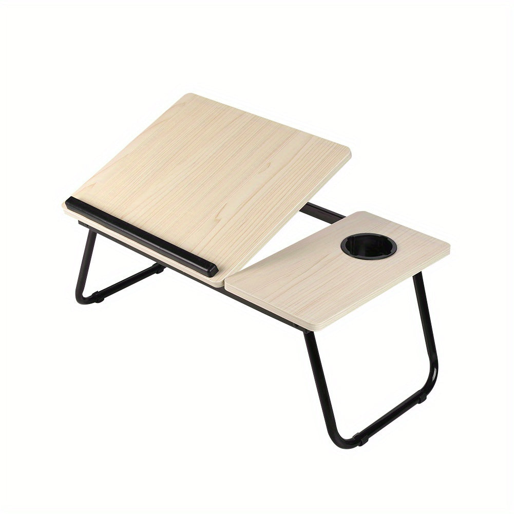 Folding Laptop Table with Foldable, 73cm, Wood, Desk Cup Holder Tilting Top - product gallery image 19