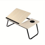Folding Laptop Table with Foldable, 73cm, Wood, Desk Cup Holder Tilting Top - product gallery image 19