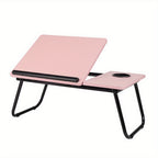 Folding Laptop Table with Foldable, 73cm, Wood, Desk Cup Holder Tilting Top - product gallery image 22