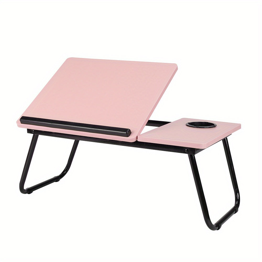 Folding Laptop Table with Foldable, 73cm, Wood, Desk Cup Holder Tilting Top - product gallery image 22