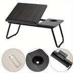 Folding Laptop Table with Foldable, 73cm, Wood, Desk Cup Holder Tilting Top - product gallery image 24